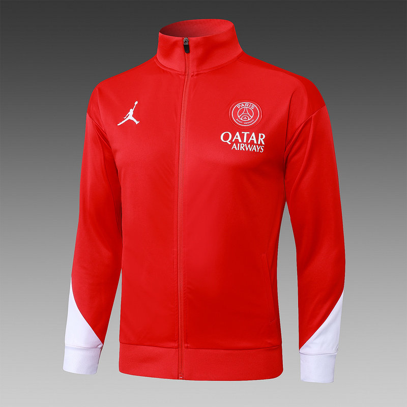 2024/25 Paris Red Jacket Training Suit Set Football Team Shirt Sports Fashion