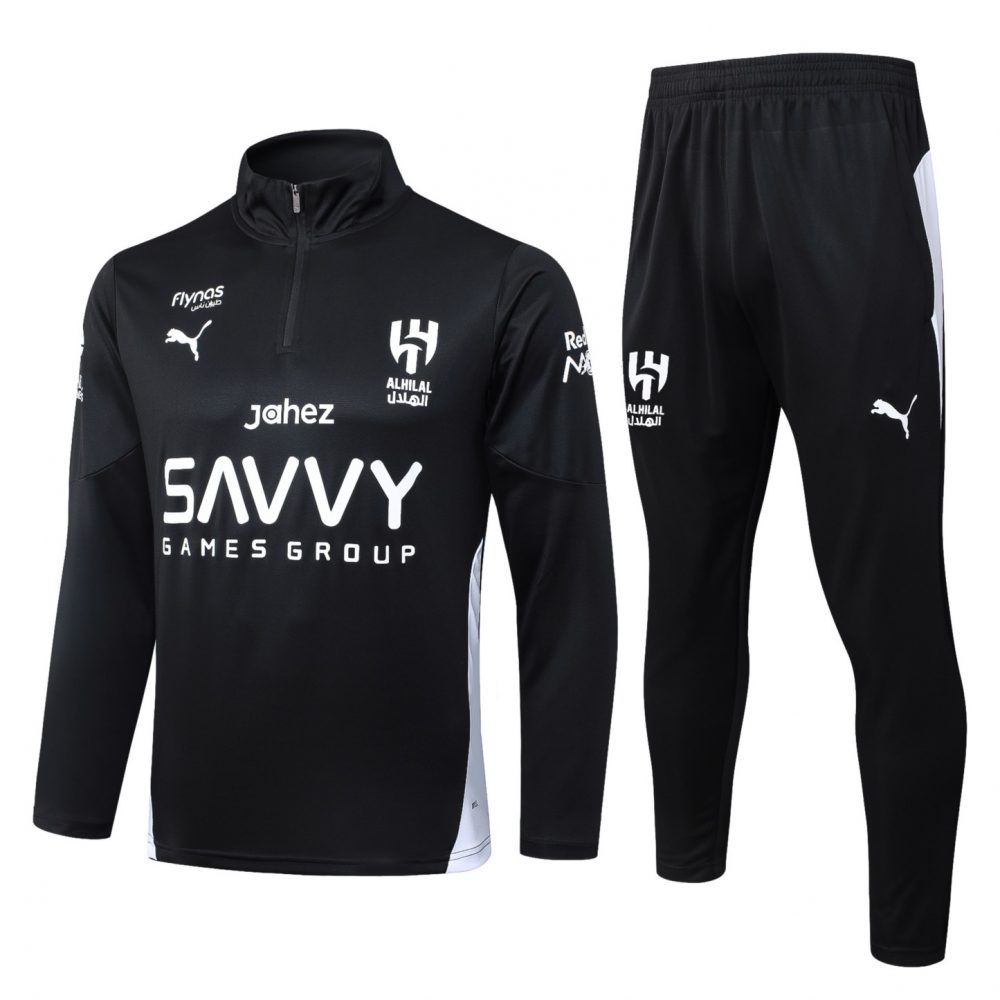 202526 AI Hilal Riyadh Black Long-sleeved half-pull training kit Football team kit