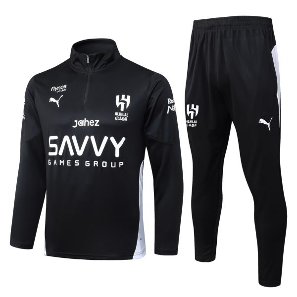 202526 AI Hilal Riyadh Black Long-sleeved half-pull training kit Football team kit