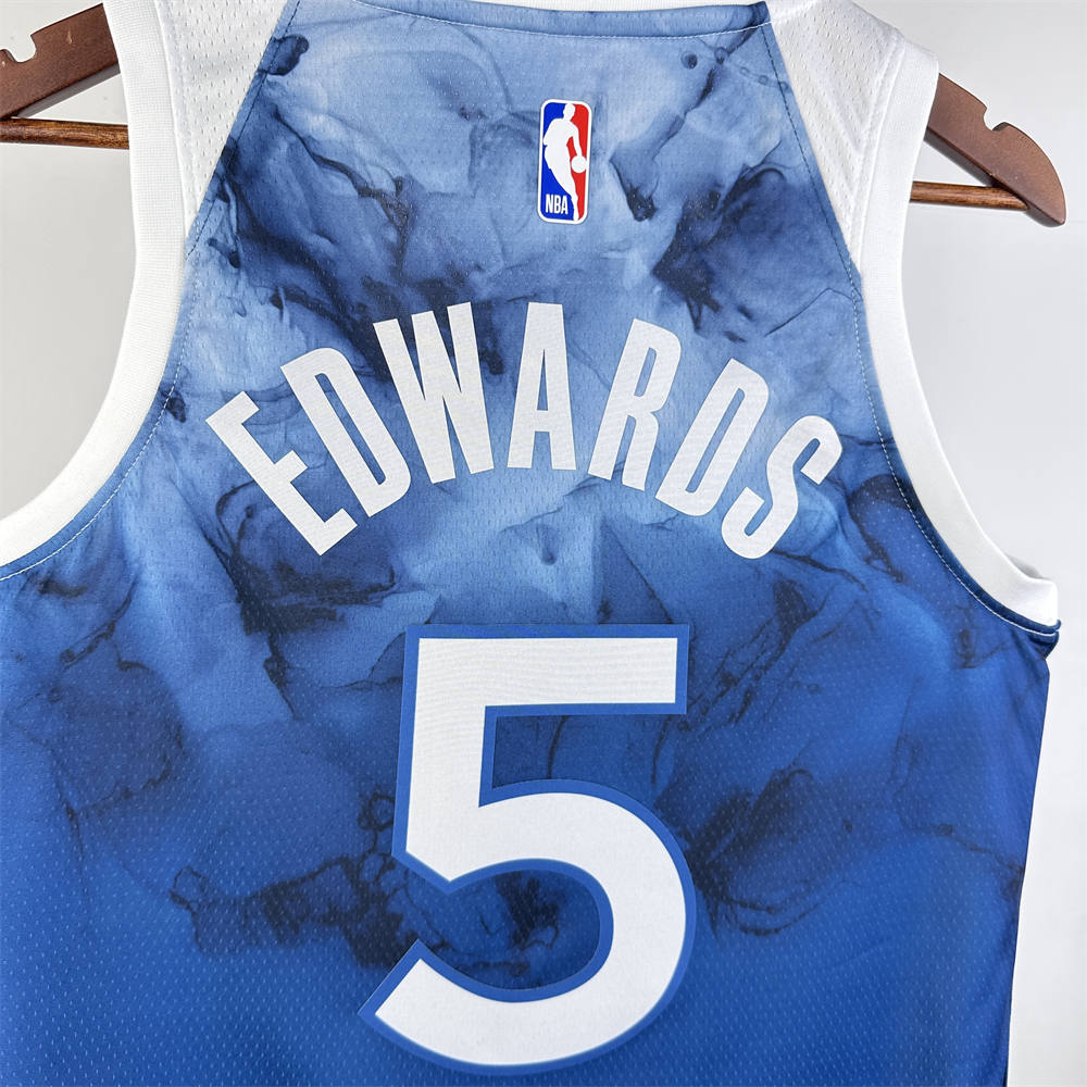 NBA Minnesota Timberwolves 2024 Round Neck City Edition Jersey EDWARDS#5 S-XXL