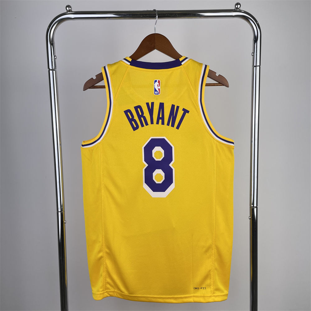 NBA Los Angeles Lakers BRYANT#8 2022/23 Gold Association Edition Swingman Jersey S-XXL
