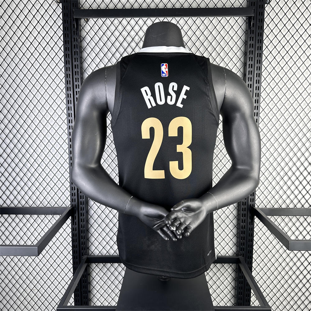 NBA Memphis Grizzies 2024 City Edition V-Neck Black Jersey ROSE#23 S-XXL