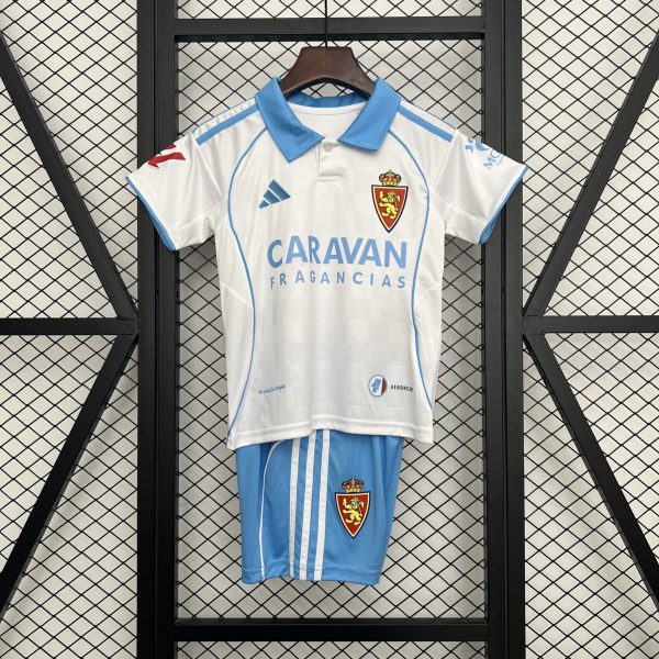 2025/26 Real Zaragoza Home jersey Kid Kits Size 16-28