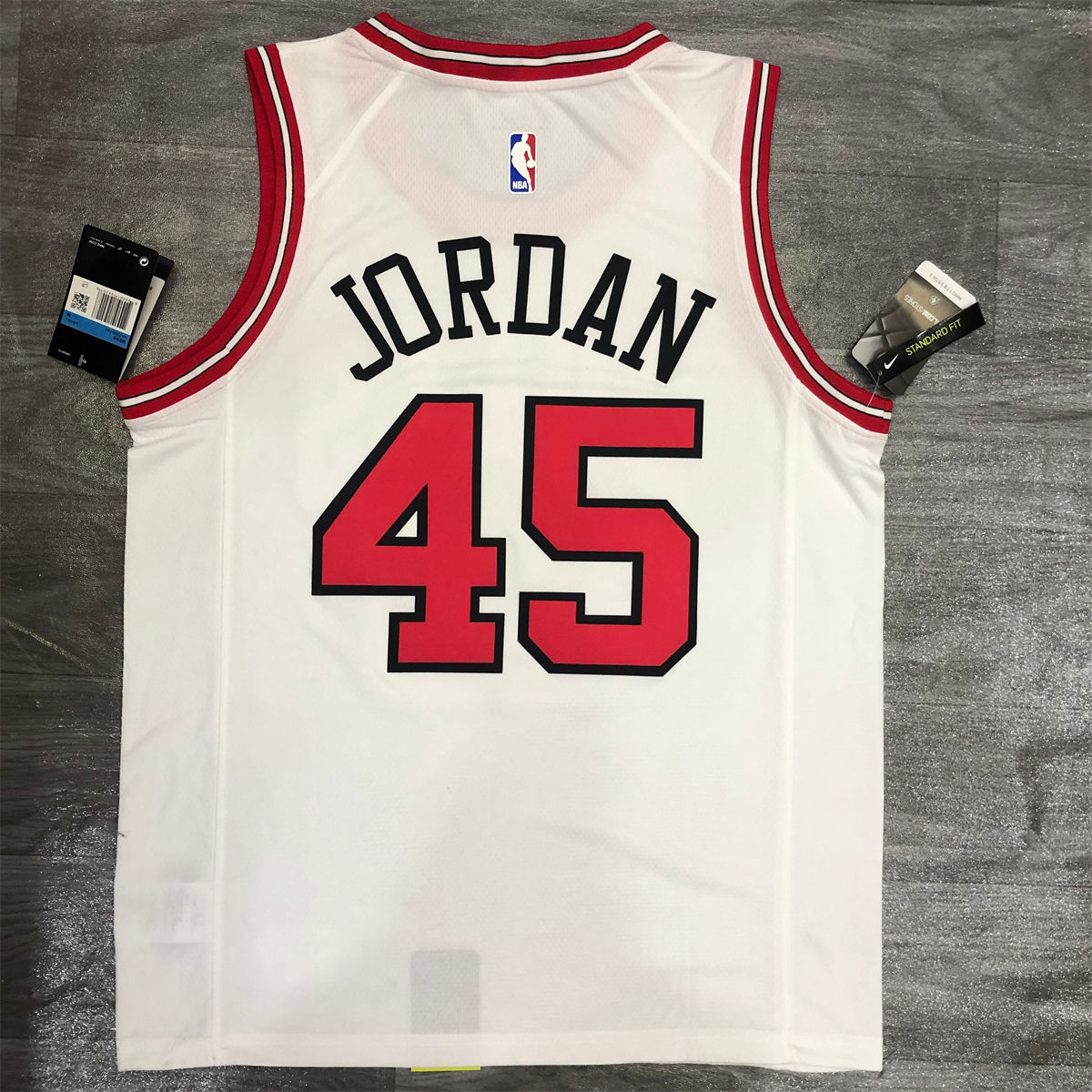 NBA Chicago Bulls Round neck White Jersey JORDAN#45 S-XXL