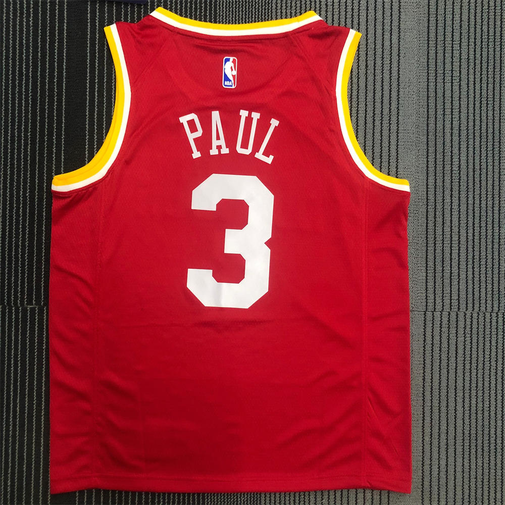 NBA Houston RocketsRound Neck Red Jersey PAUL#3 S-XXL