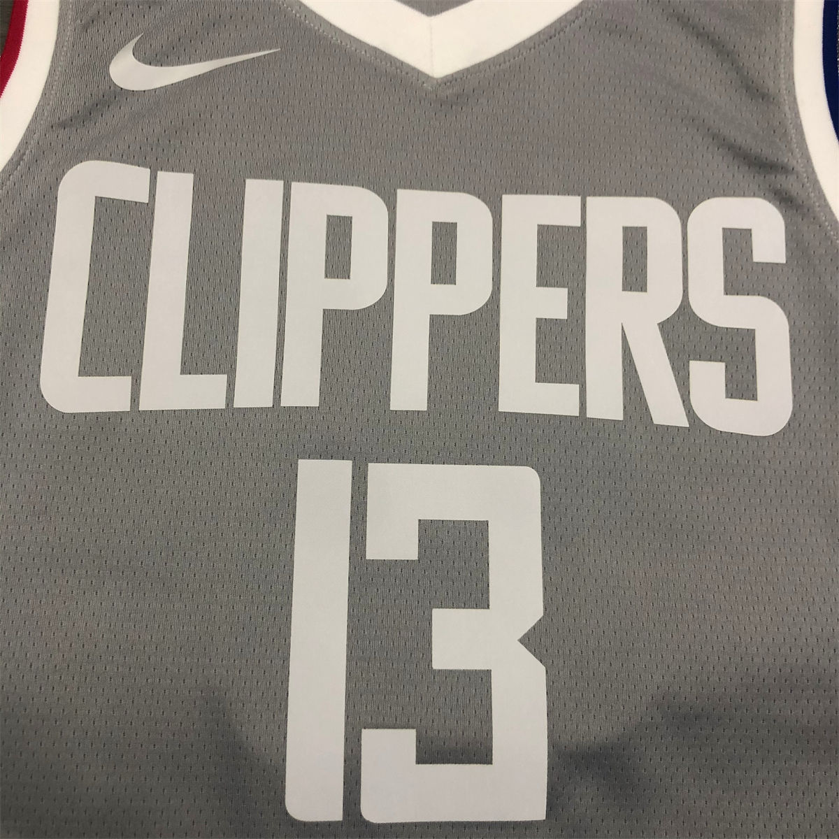 NBA Los Angeles Clippers V-Neck Grey Jersey GEORGE#13 S-XXL
