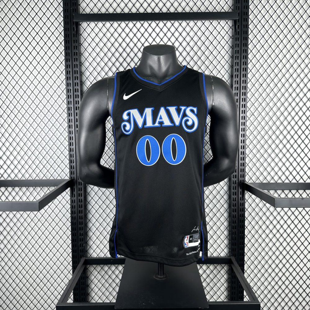 NBA Dallas Mavericks 2024 V-Neck Black Jersey CHRISTIE#00 S-XXL