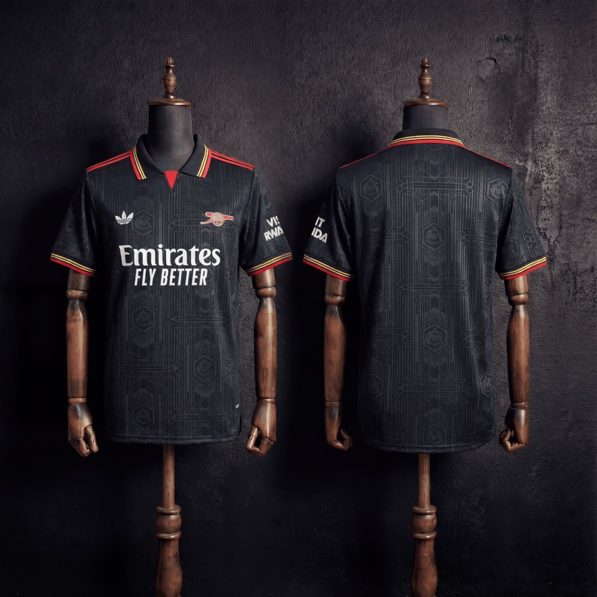 2025/26 Arsenal Training Black Polo Fan version