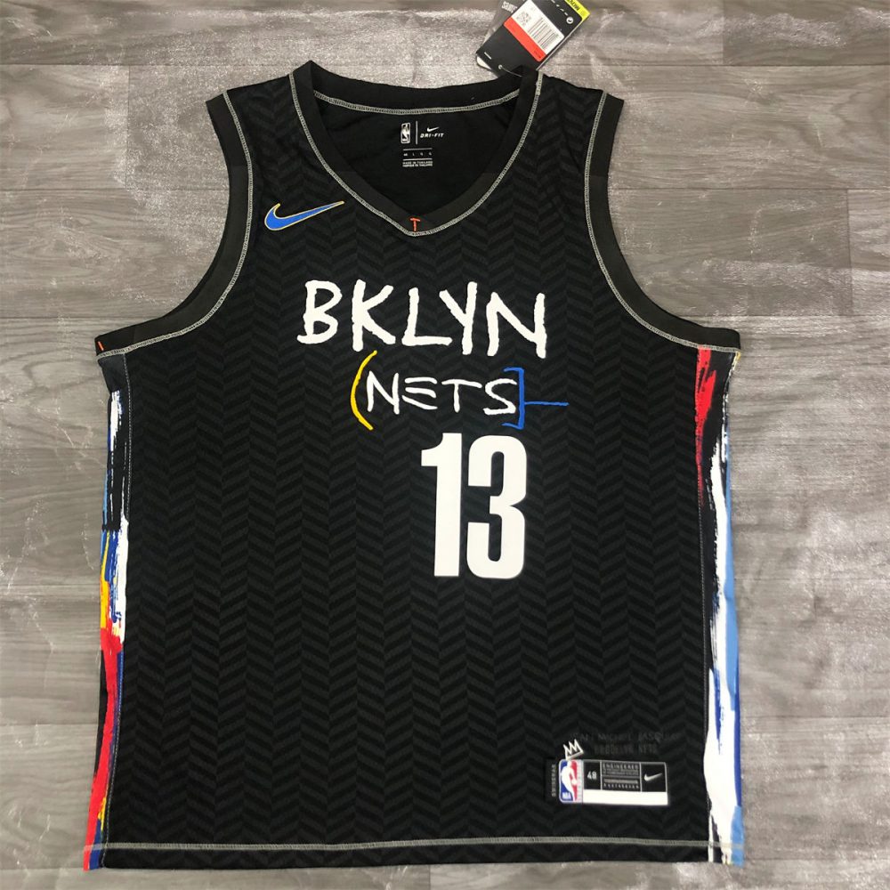 NBA Brooklyn Nets V-Neck Black Jersey HARDEN#13 S-XXL