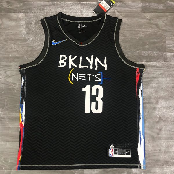 NBA Brooklyn Nets V-Neck Black Jersey HARDEN#13 S-XXL