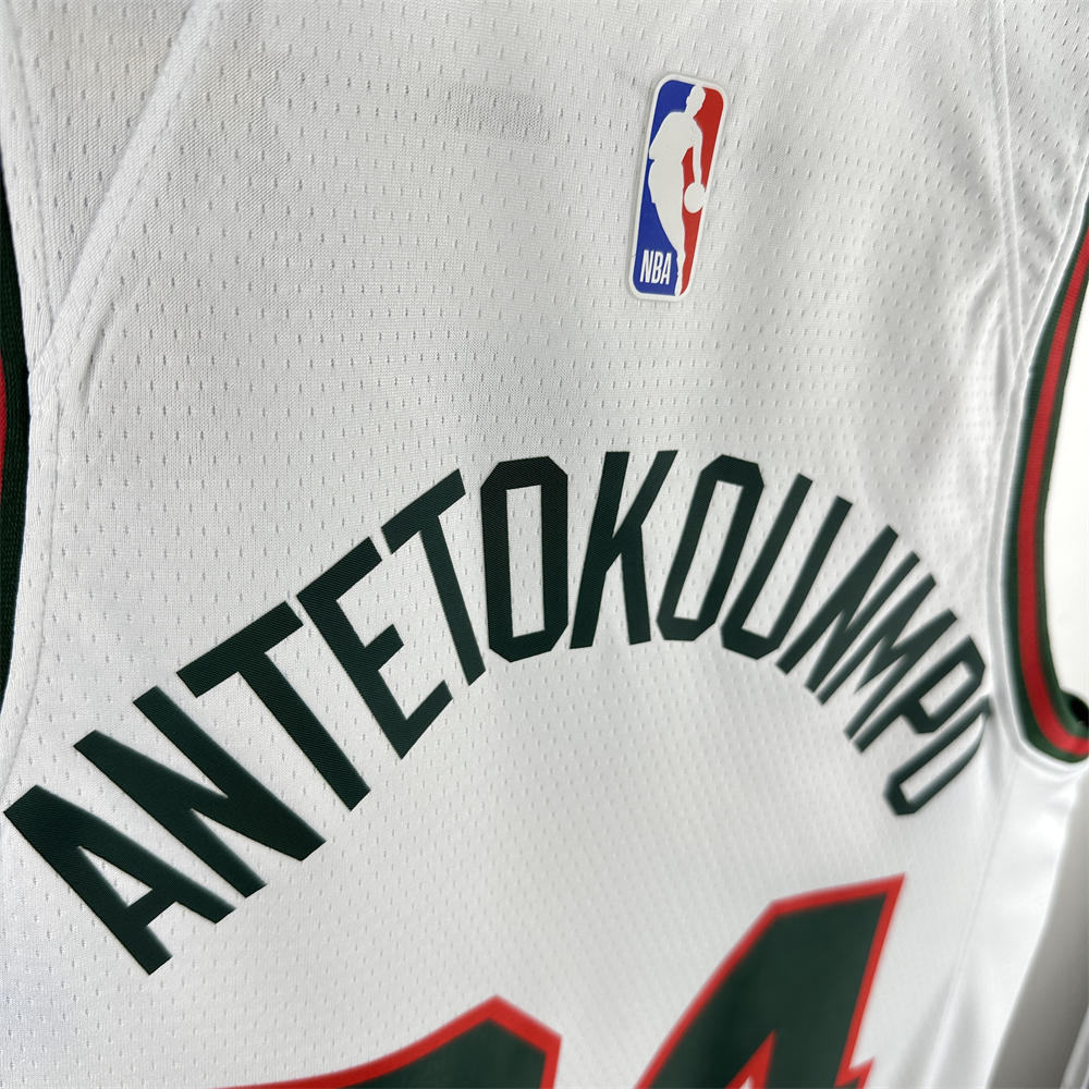NBA Milwaukee Bucks 2018 Round Neck White jersey ANTETOKOUNMPO#34 S-XXL