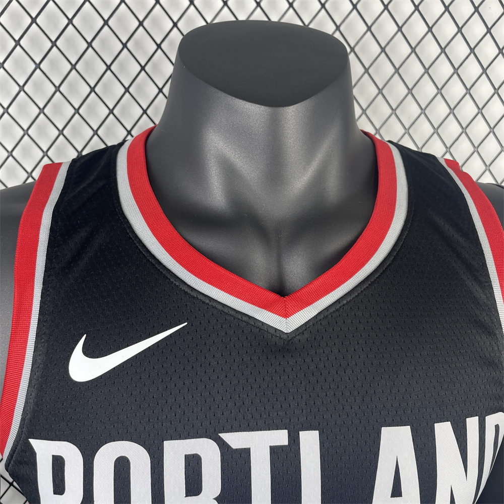 NBA Portland Trail Blazers 2023 V-Neck Black jersey HENDERSON#00 S-XXL
