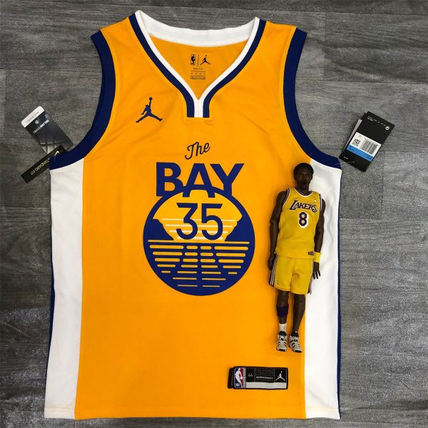 NBA Golden State Warriors V neck Yellow Jersey DURANT#35 S-XXL