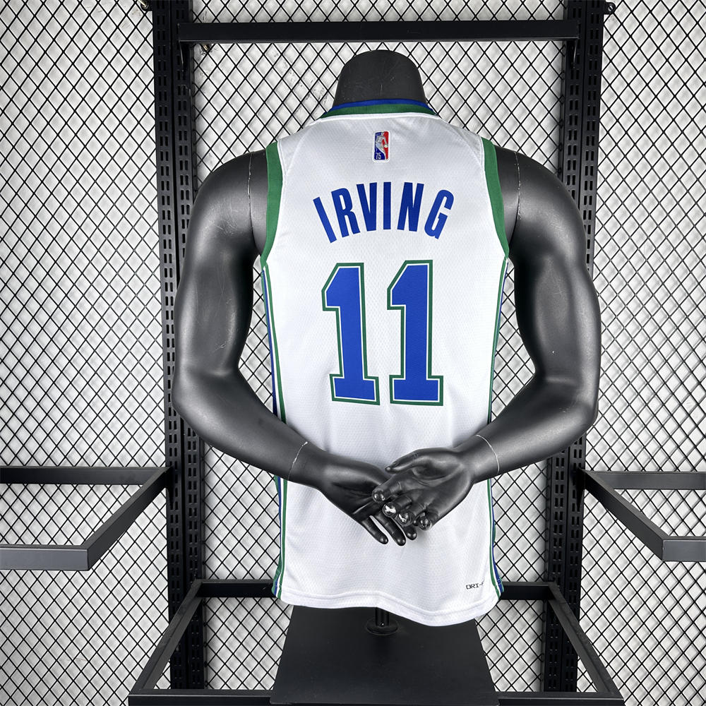NBA Dallas Mavericks City Edition V-Neck White Jersey IRVING#11 S-XXL
