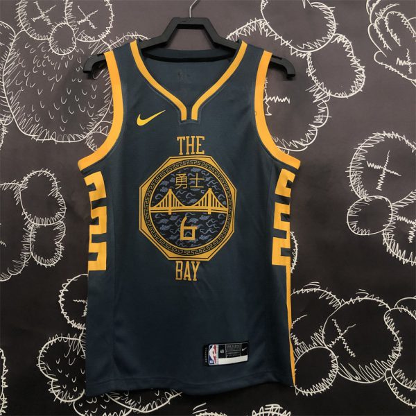 NBA Golden State Warriors V-Neck Black Jersey S-XXL