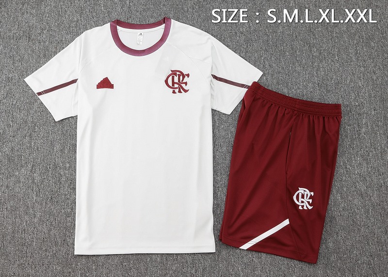 24/25 Flamengo white Training Set Shirt and Shorts