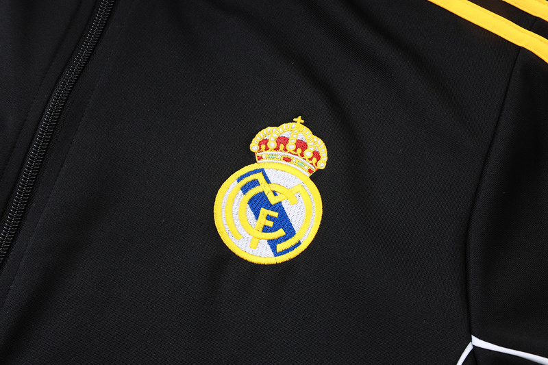 2025/26 Real Madrid Black Jacket Training Suit Set Football Team Shirt Sports Fashion