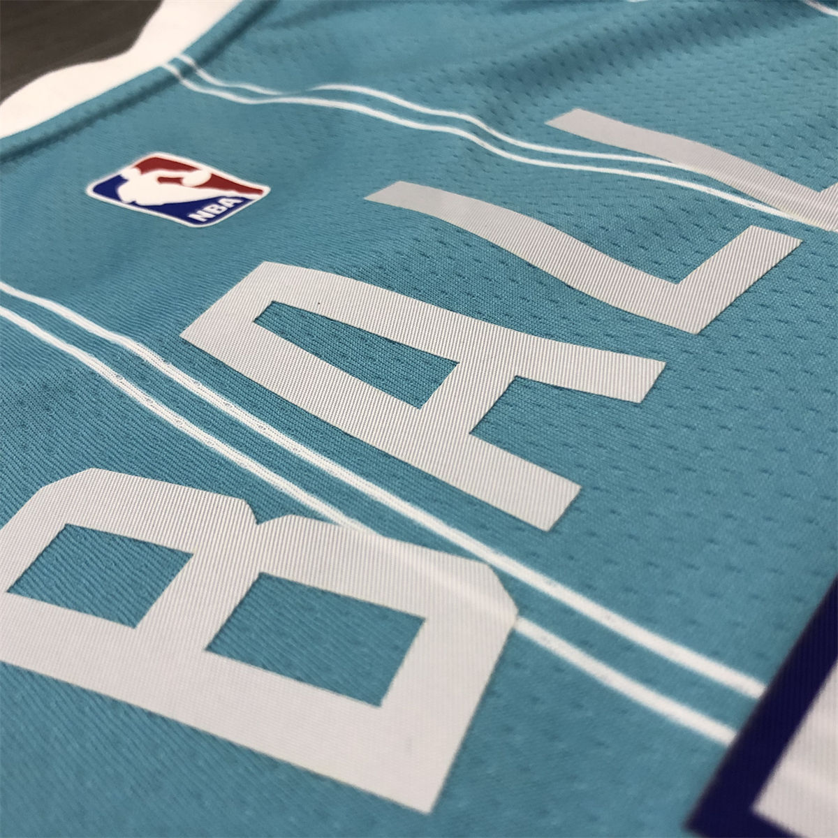 NBA Charlotte Hornets V-Neck Light Blue Jersey BALL#2 S-XXL