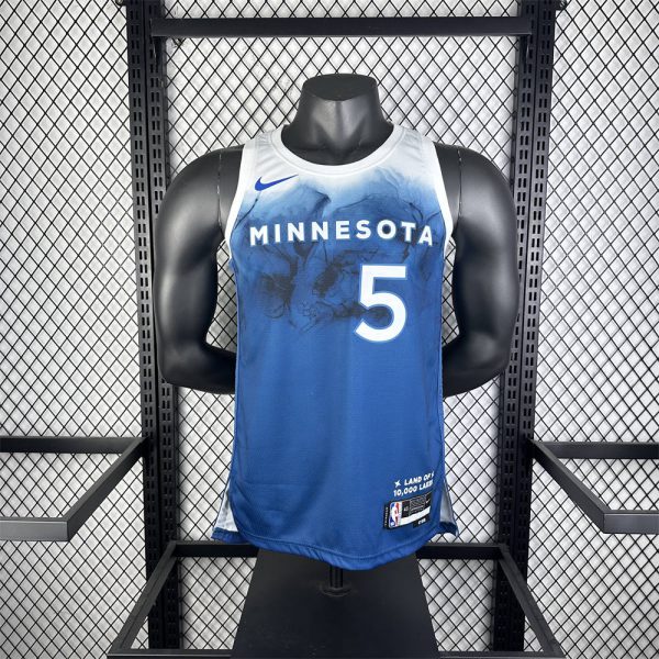 NBA Minnesota Timberwolves 2024 Round Neck City Edition Jersey EDWARDS#5 S-XXL