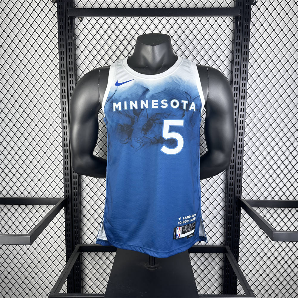 NBA Minnesota Timberwolves 2024 Round Neck City Edition Jersey EDWARDS#5 S-XXL