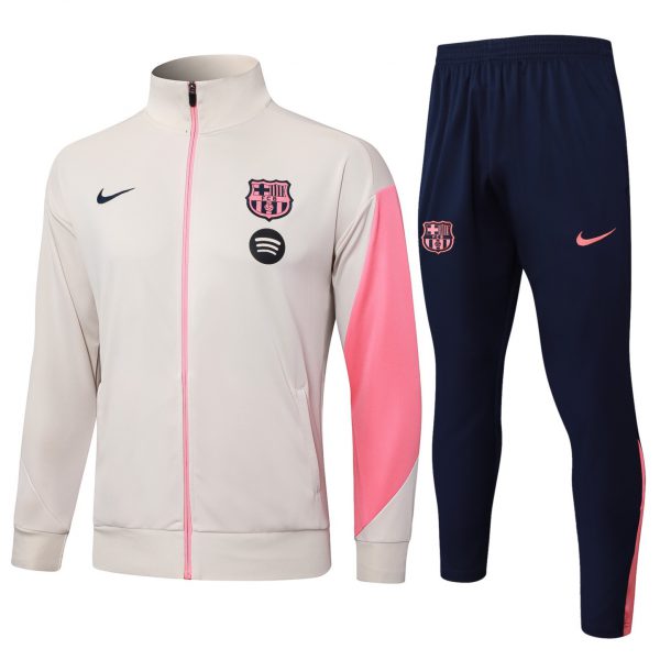 2025/26 Barcelona beige Jacket Training Suit Set Football Team Shirt Sports Fashion
