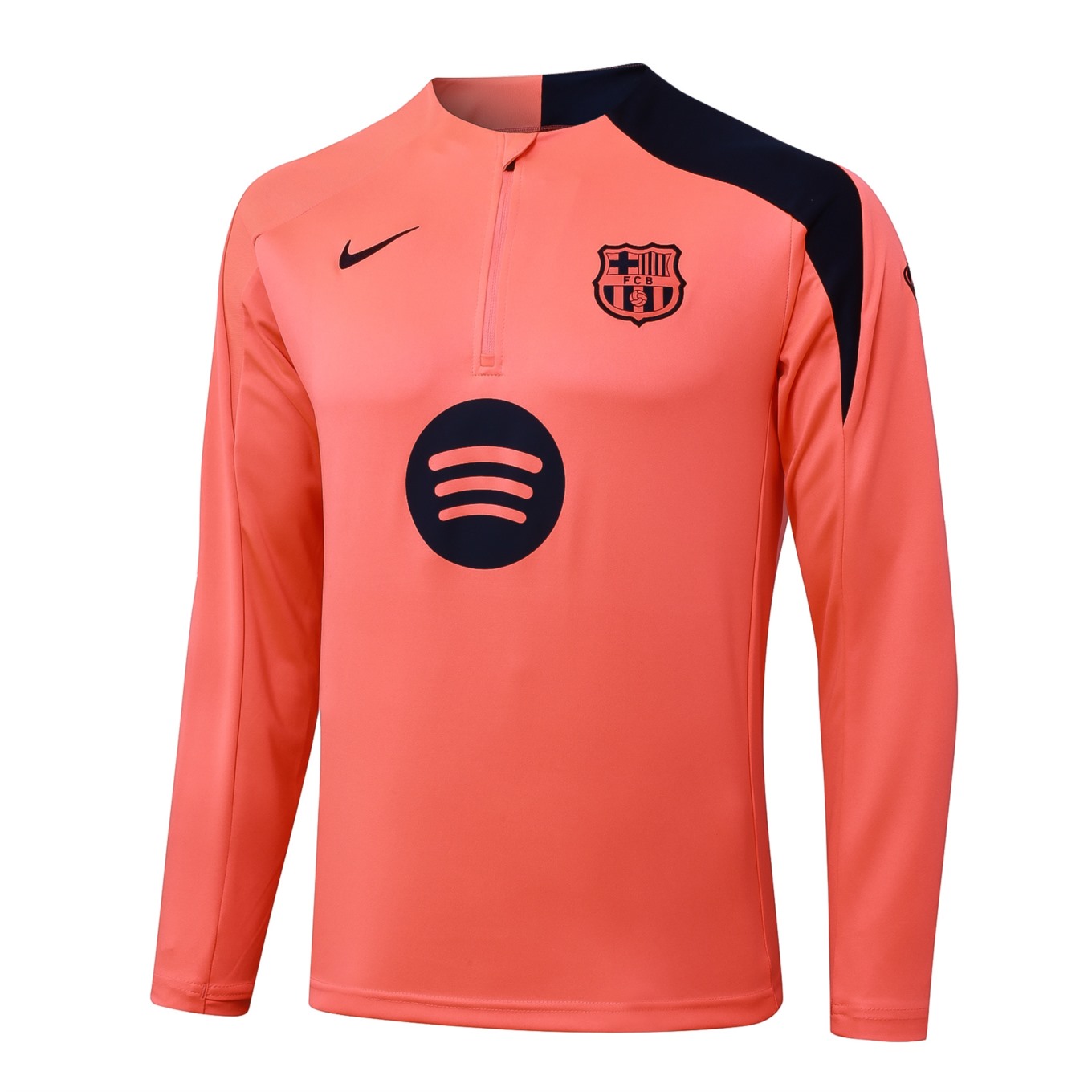 202526 Barcelona Orange Long-sleeved half-pull training kit Football team kit