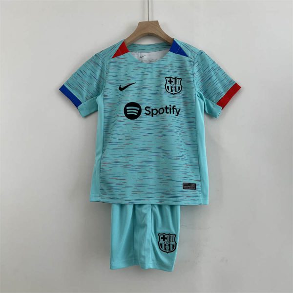 23/24 kids Barcelona Third Away jersey Kid Kits Size 16-28