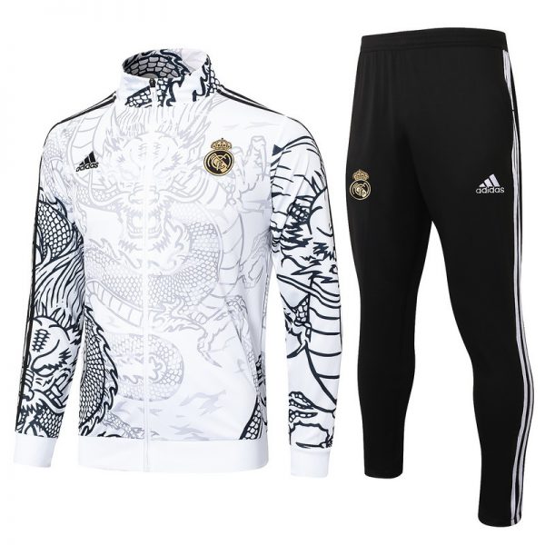 2024 Real Madrid White Jacket Training Suit Set Football Team Shirt Sports Fashion