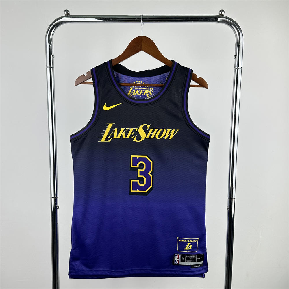 NBA Los Angeles Lakers 24/25 City Edition Purple Jersey DAVIS#3 S-XXL
