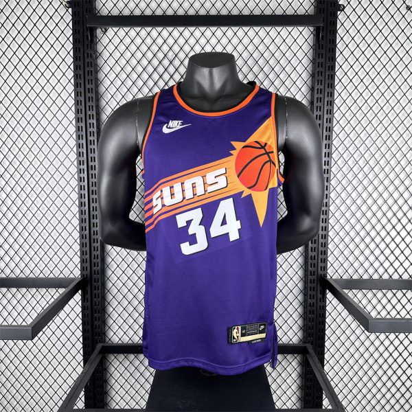 NBA Phoenix Suns Round Neck Purple Retro Style jersey BARKLEY#34 S-XXL