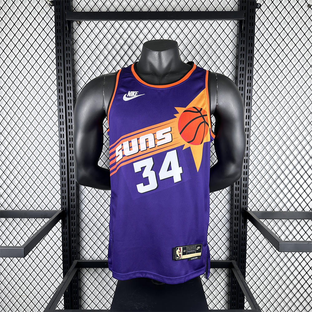 NBA Phoenix Suns Round Neck Purple Retro Style jersey BARKLEY#34 S-XXL