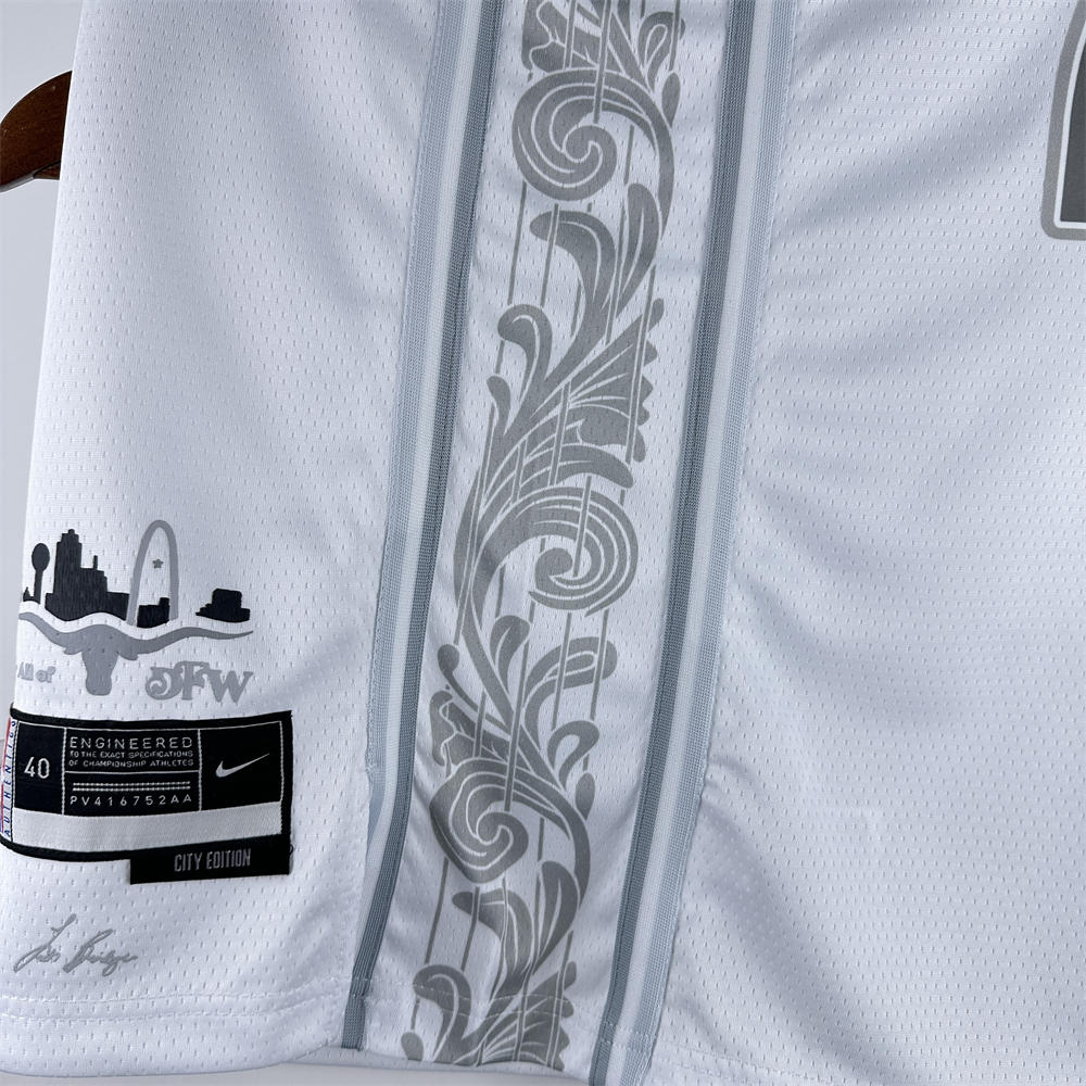 NBA Dallas Mavericks 24/25 City Edition V-Neck White Jersey DONCIC#77 S-XXL