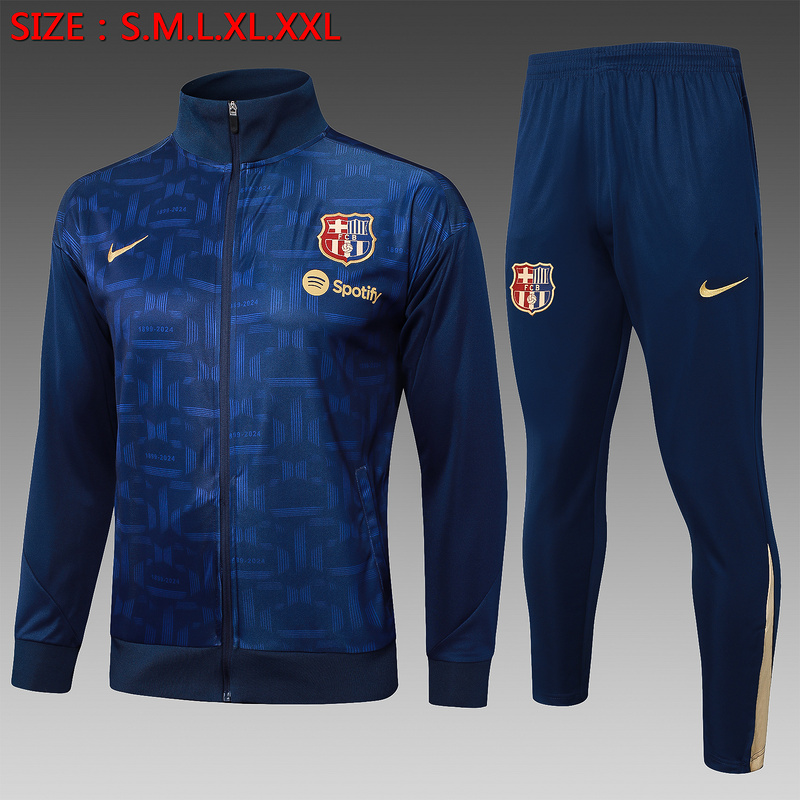 2024/25 Barcelona Royal blue Jacket Training Suit Set Football Team Shirt Sports Fashion