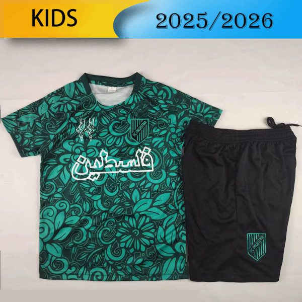 2025/26 CD Palestino Special Edition Green jersey kids Kits size: 16-28