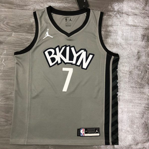 NBA Brooklyn Nets V-neck Grey Jersey DURANT#7 S-XXL