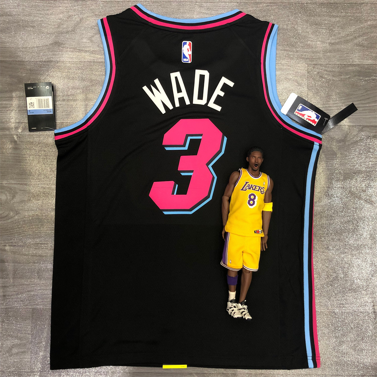 NBA Miami Hearts round neck Black Jersey Wade#3 S-XXL