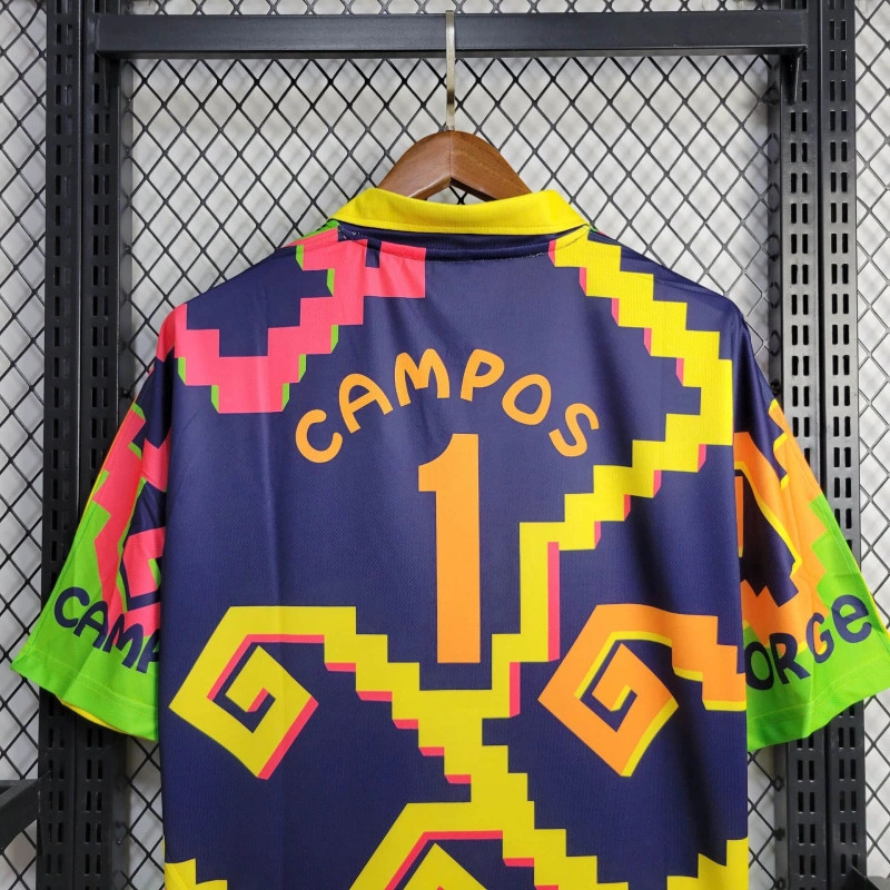 Retro Mexico 1995 Goalkeeper Green jersey Fan Version CAMPOS Number 1