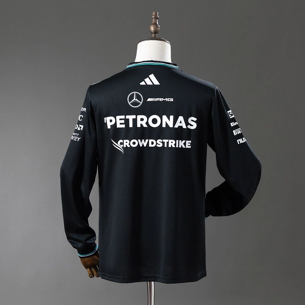 F1 Racing Mercedes-AMG 2025 Black Shirt Long Sleeve