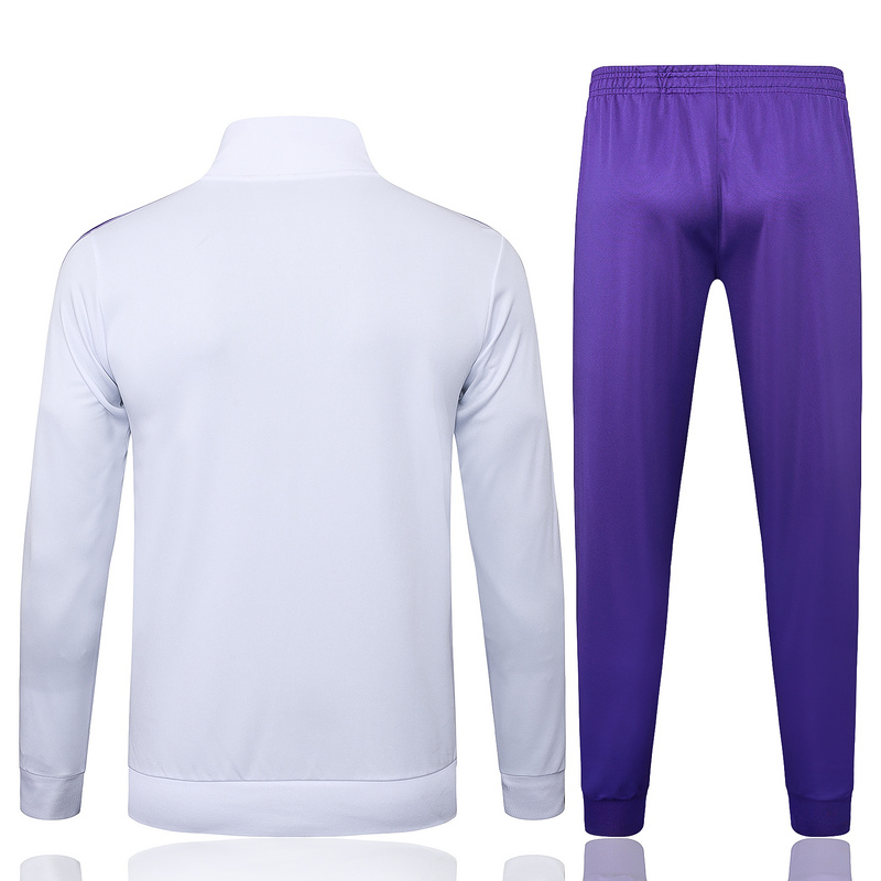 2025/26 Real Madrid White Jacket Training Suit Set Football Team Shirt Sports Fashion