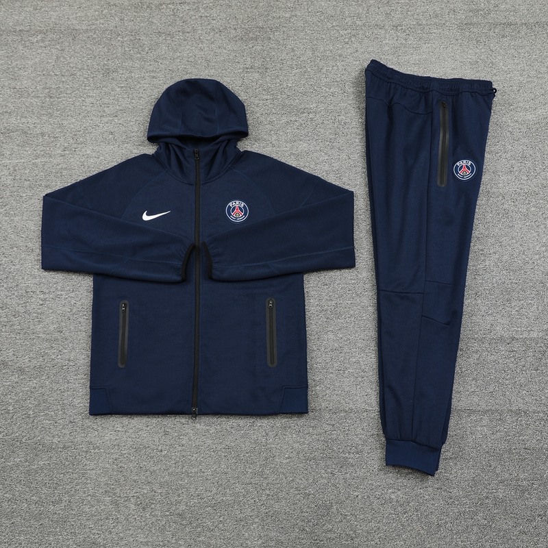 2024 PSG Royal Blue Hoodie Jacket Kit Set Football Team Shirt Sports Fashion