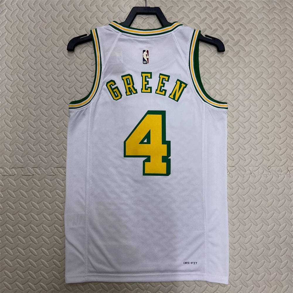 NBA Houston Rockets Round Neck White Jersey GREEN#4 S-XXL