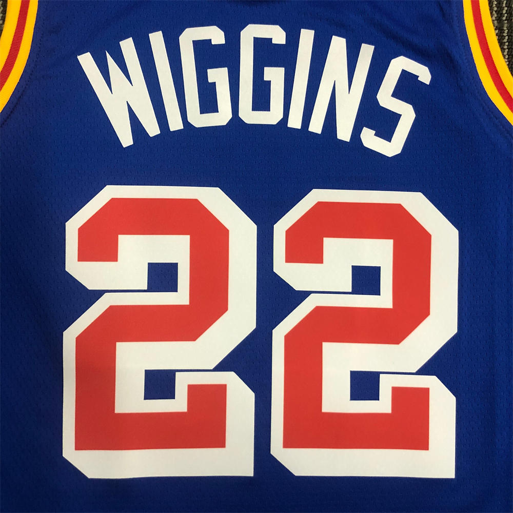 NBA Golden State Warriors Round Neck Blue Jersey WIGGINS#22 S-XXL