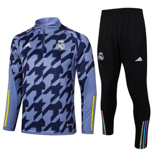 24/25 Real Madrid Gray Long-sleeved half-pull training kit Football team kit
