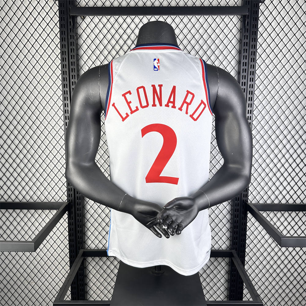 NBA Los Angeles Clippers 24/25 Round Neck White Jersey LEONARD#2 S-XXL