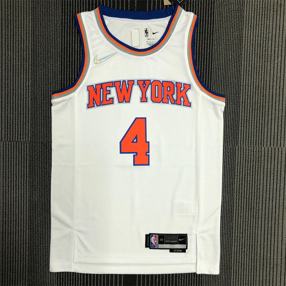 NBA New York Knicks Round Neck White 75th Anniversary jersey ROSE#4 S-XXL