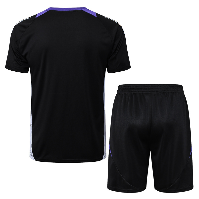 24/25 Real Madrid Black Training Set Shirt and Shorts