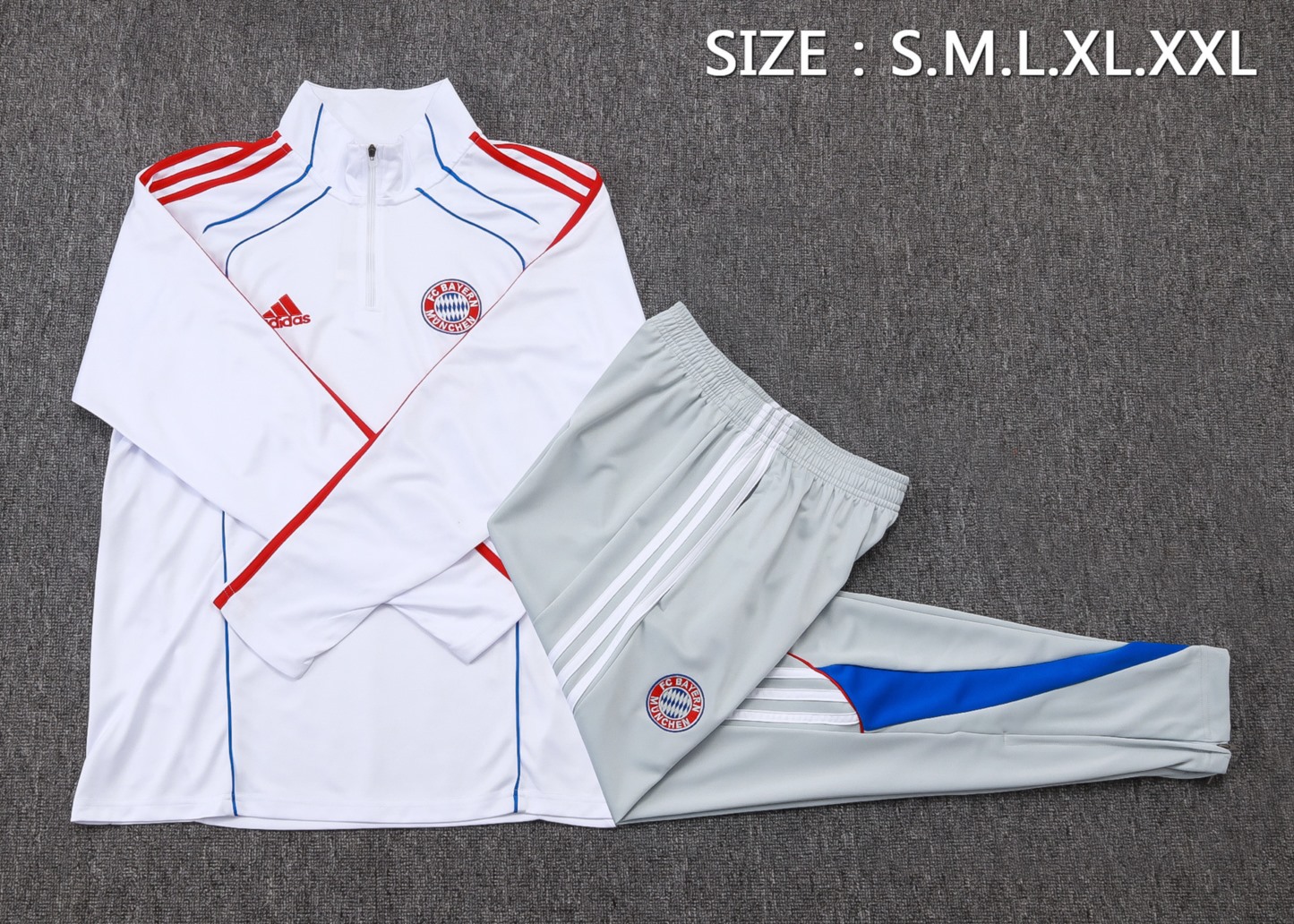 202526 Bayern Munich white Long-sleeved half-pull training kit Football team kit
