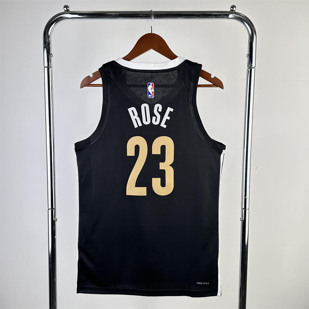 NBA Memphis Grizzies 2024 City Edition V-Neck Black Jersey ROSE#23 S-XXL