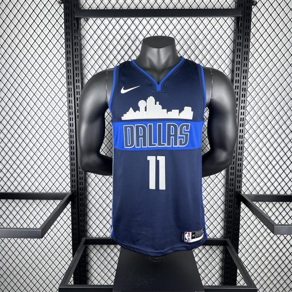 NBA Dallas Mavericks V-Neck Snow Mountain Royal Blue Jersey IRVING#11 S-XXL