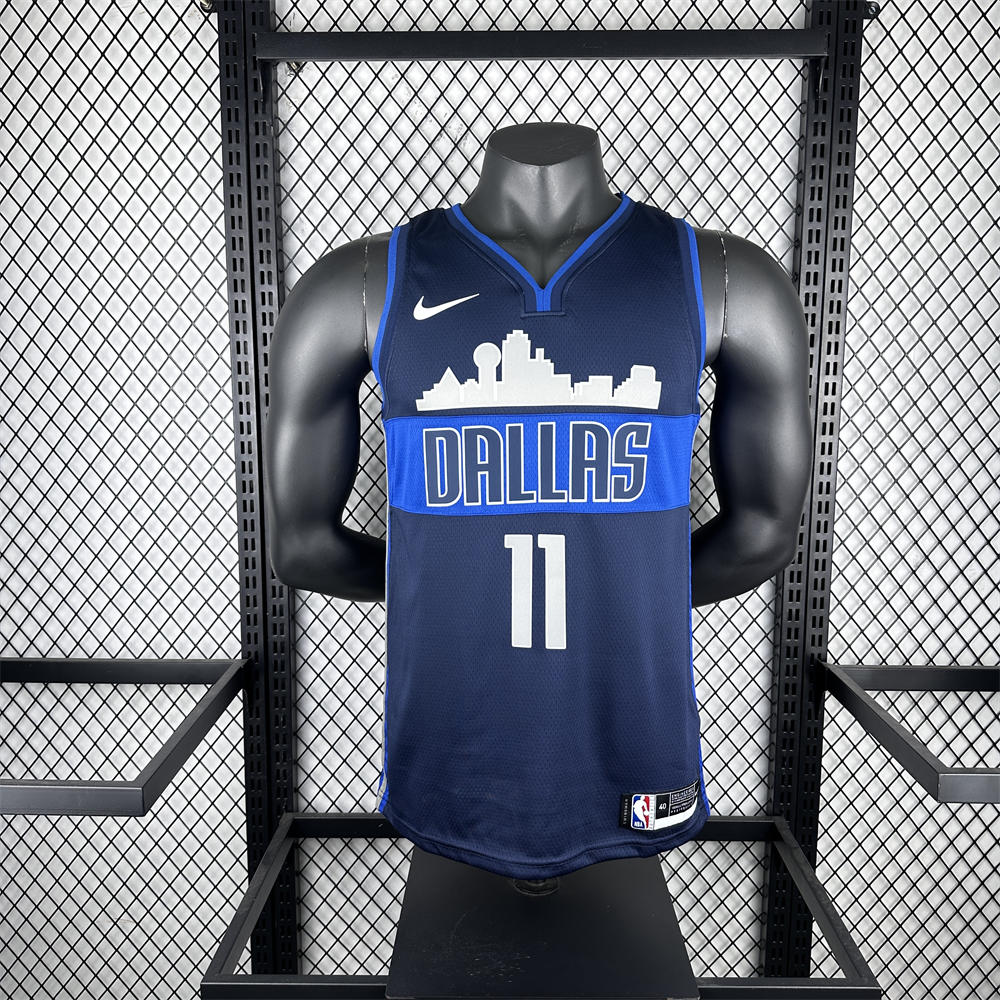 NBA Dallas Mavericks V-Neck Snow Mountain Royal Blue Jersey IRVING#11 S-XXL